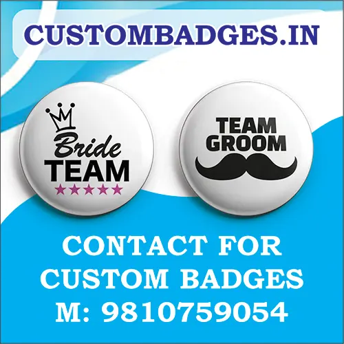 CUSTOM WEDDING BUTTON BADGES DELHI