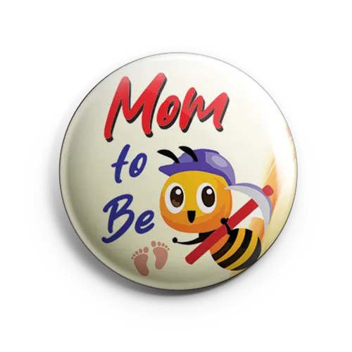 bee theme baby shower button badges