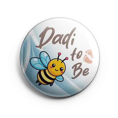 cute honey bee baby shower button badges design