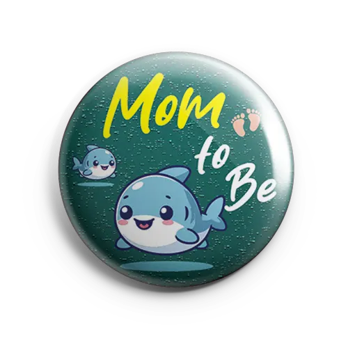 fish theme baby shower button badges