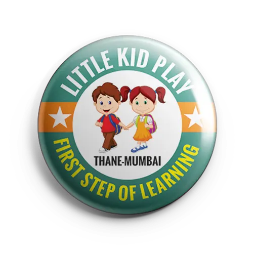 little kid play button badges