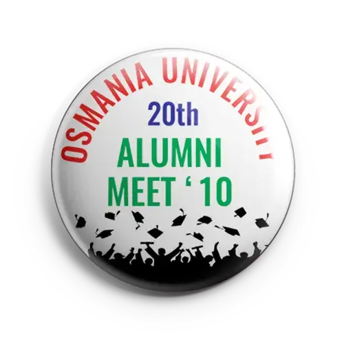 Custom alumni meet button badges Osmania university