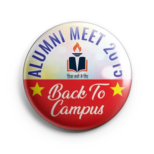Custom alumni meet button badges back to campus